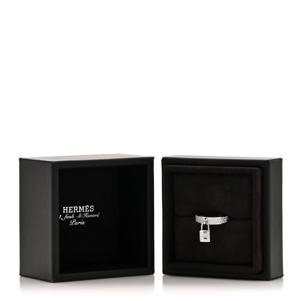 18K White Gold Diamond MM Kelly Clochette Ring 50 5.25