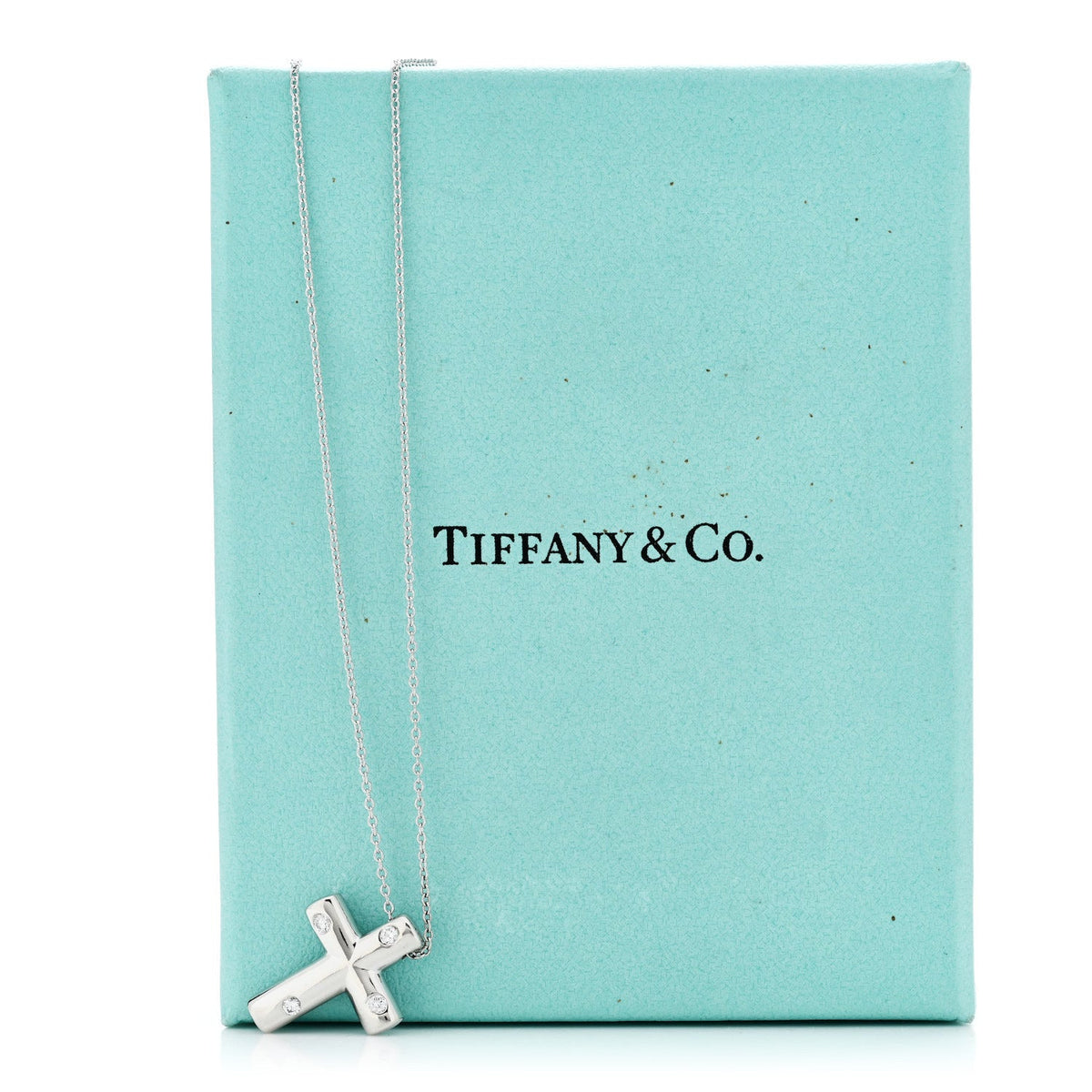 Platinum Diamond Etoile Cross Pendant Necklace