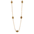 Pearl Medallion Long Necklace Gold