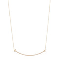 18K Rose Gold Large T Smile Pendant Necklace