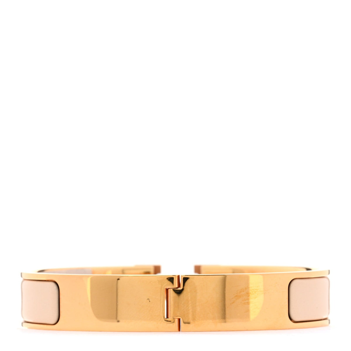 Enamel Narrow Clic Clac H Bracelet GM Creme