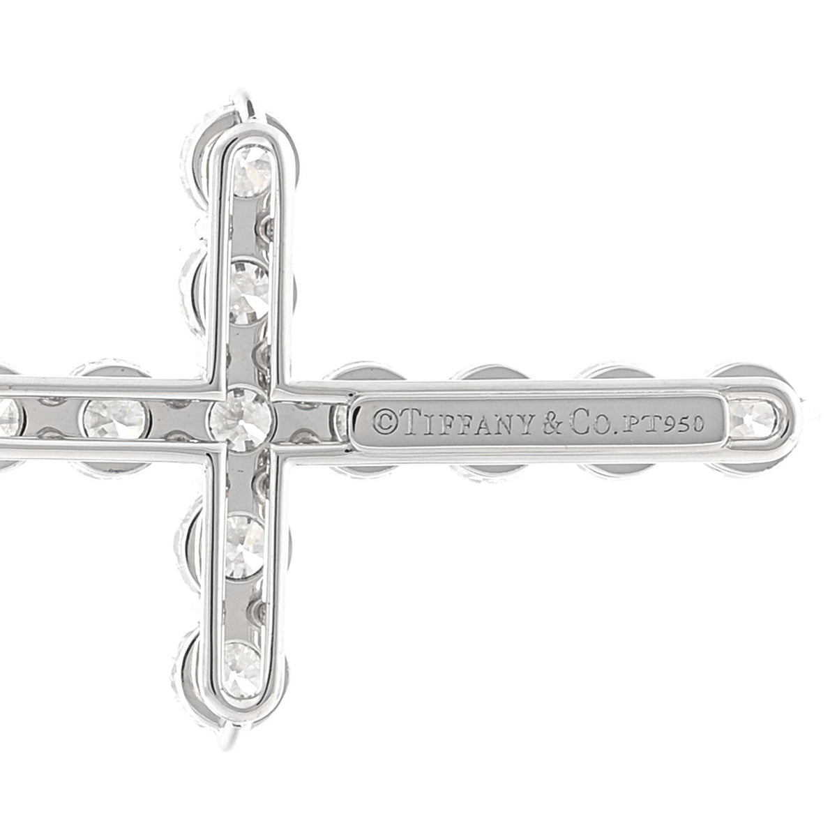 Platinum Diamond Large Cross Pendant Necklace