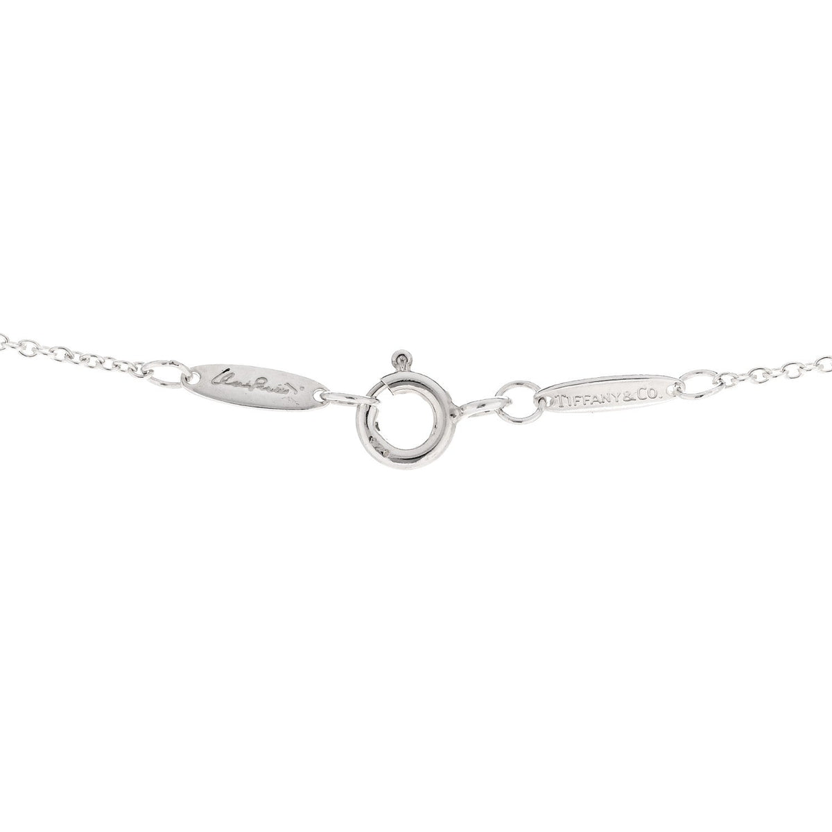 Sterling Silver 16mm Elsa Peretti Open Heart Pendant Necklace