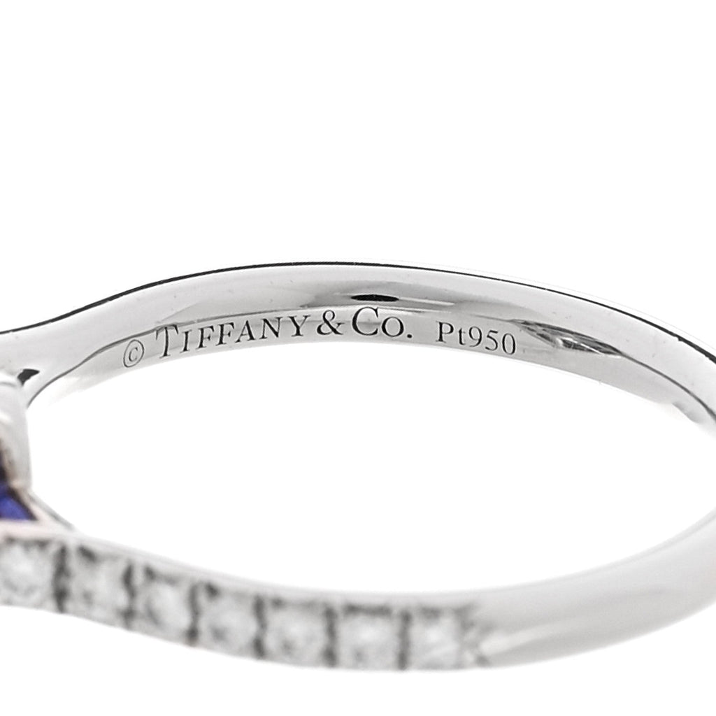 Platinum Diamond Tanzanite Soleste Pear Cut Ring 56 7.75