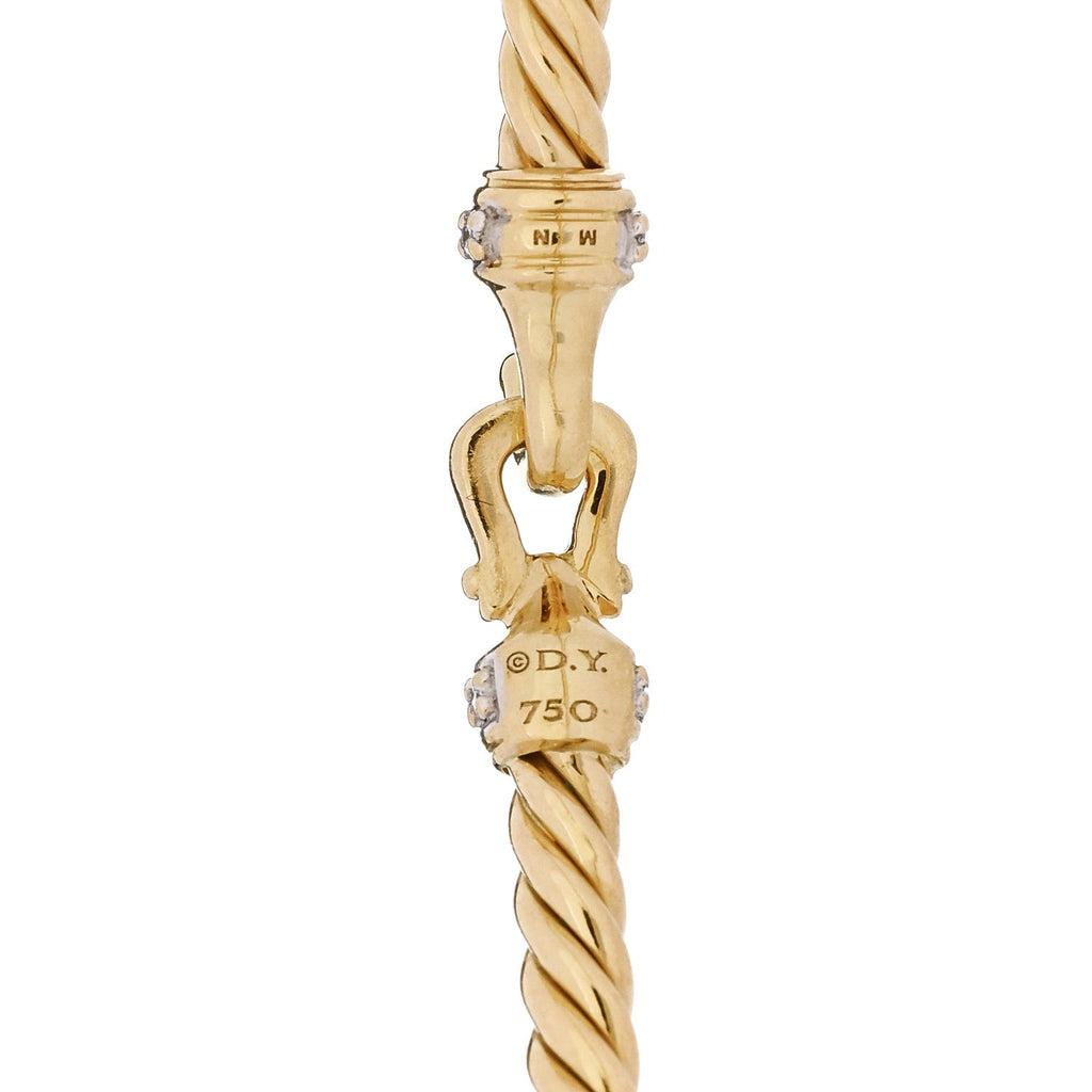 18K Yellow Gold Diamond 2.6mm Cable Collectibles Buckle Bracelet