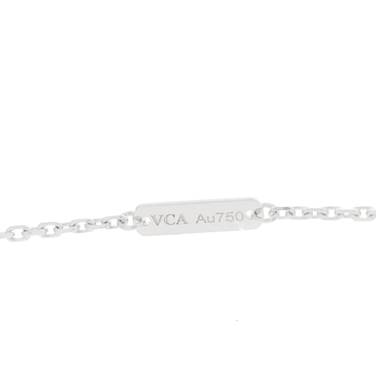 18k White Gold Chalcedony Vintage Alhambra Pendant Necklace
