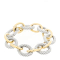 Sterling Silver 18K Yellow Gold 18mm Extra Large Oval Link Bracelet