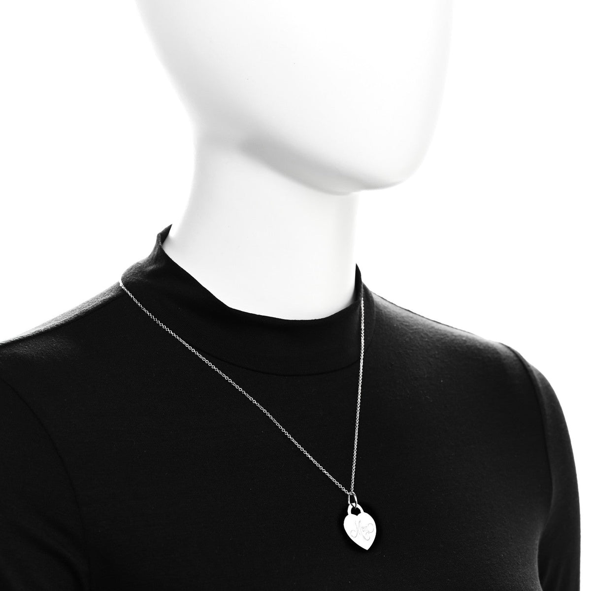 Sterling Silver Mom Heart Tag Pendant Necklace