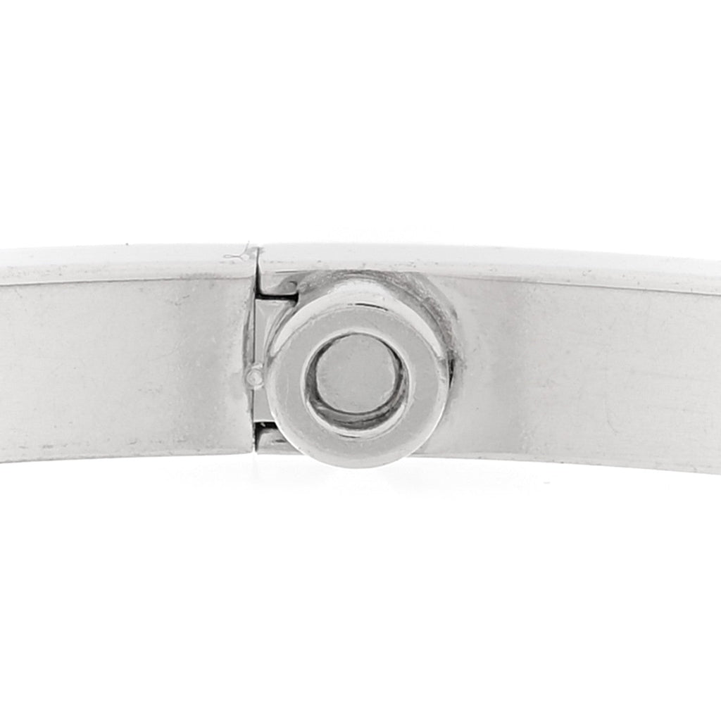 18K White Gold 10 Diamond Small LOVE Bracelet 17