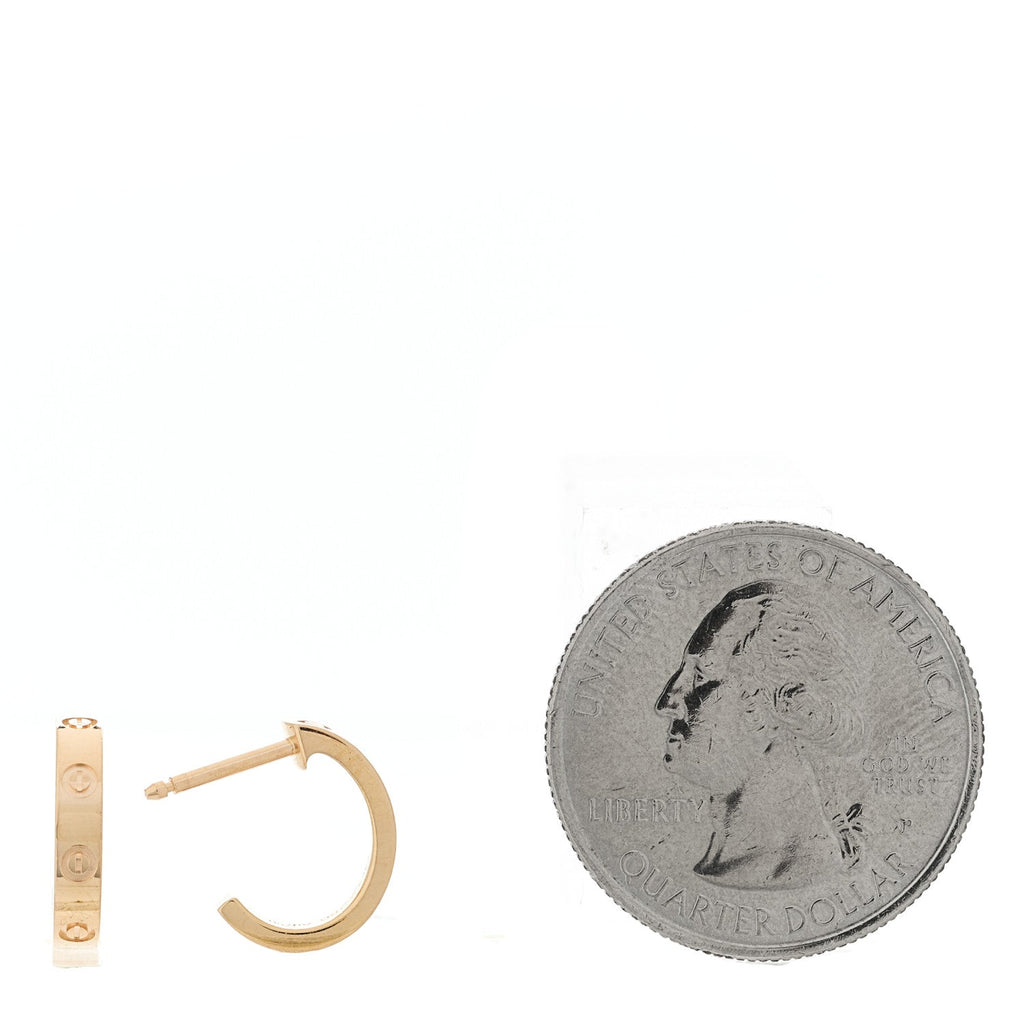 18K Pink Gold Small LOVE Hoop Earrings
