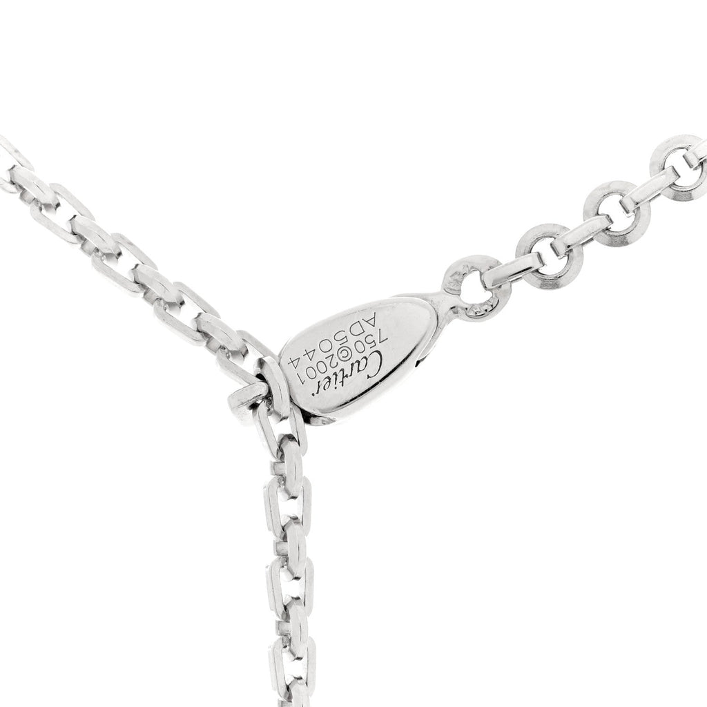 18K White Gold Diamond Pearl 8.5mm Lariat Pendant Necklace