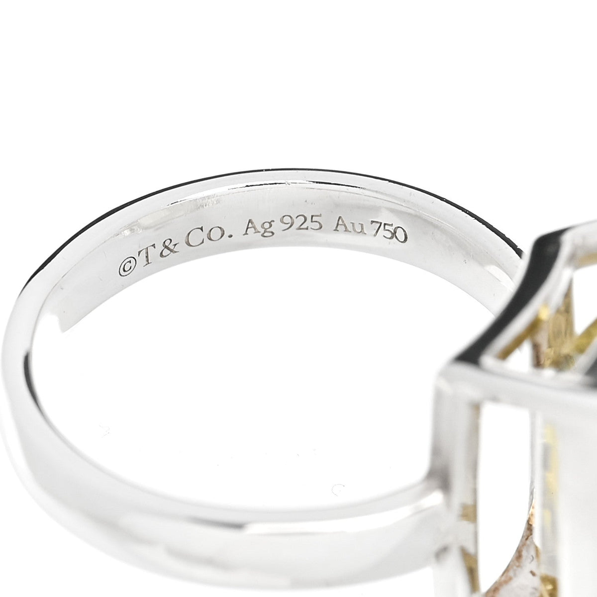 Sterling Silver 18K Yellow Gold Citrine Return to Tiffany Love Bugs Bee Ring 50 5.25