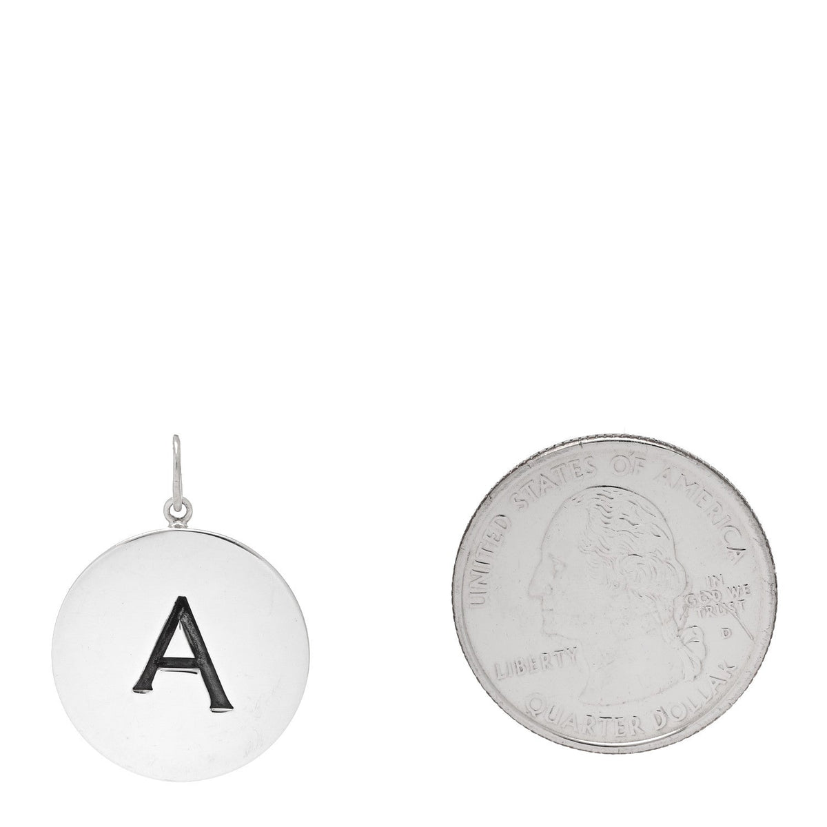 Sterling Silver Block Letter A Charm