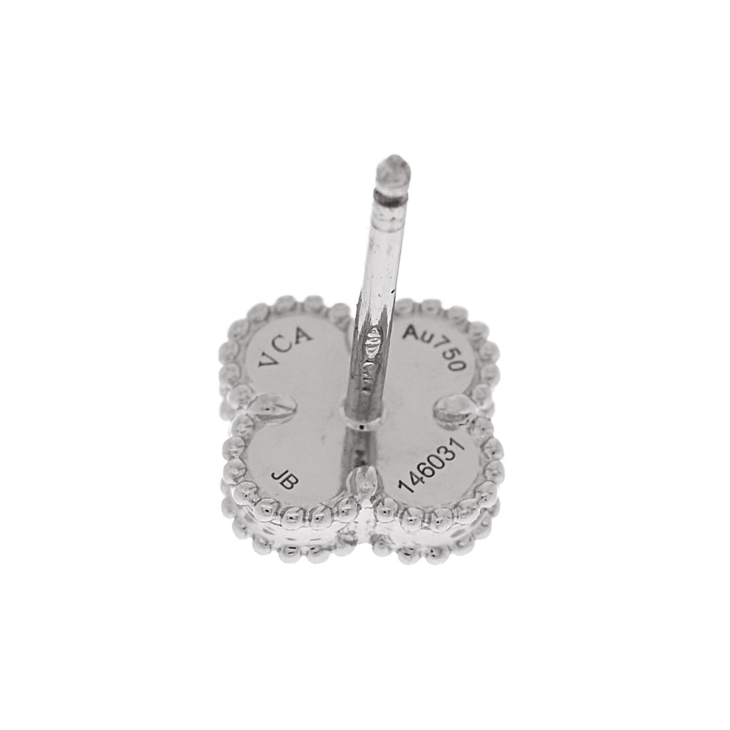 18K White Gold Mother of Pearl Sweet Alhambra Earrings