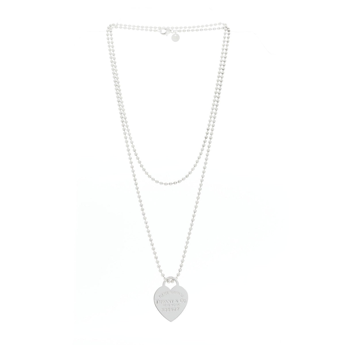 Sterling Silver Return To Tiffany Heart Pendant Bead Chain Necklace