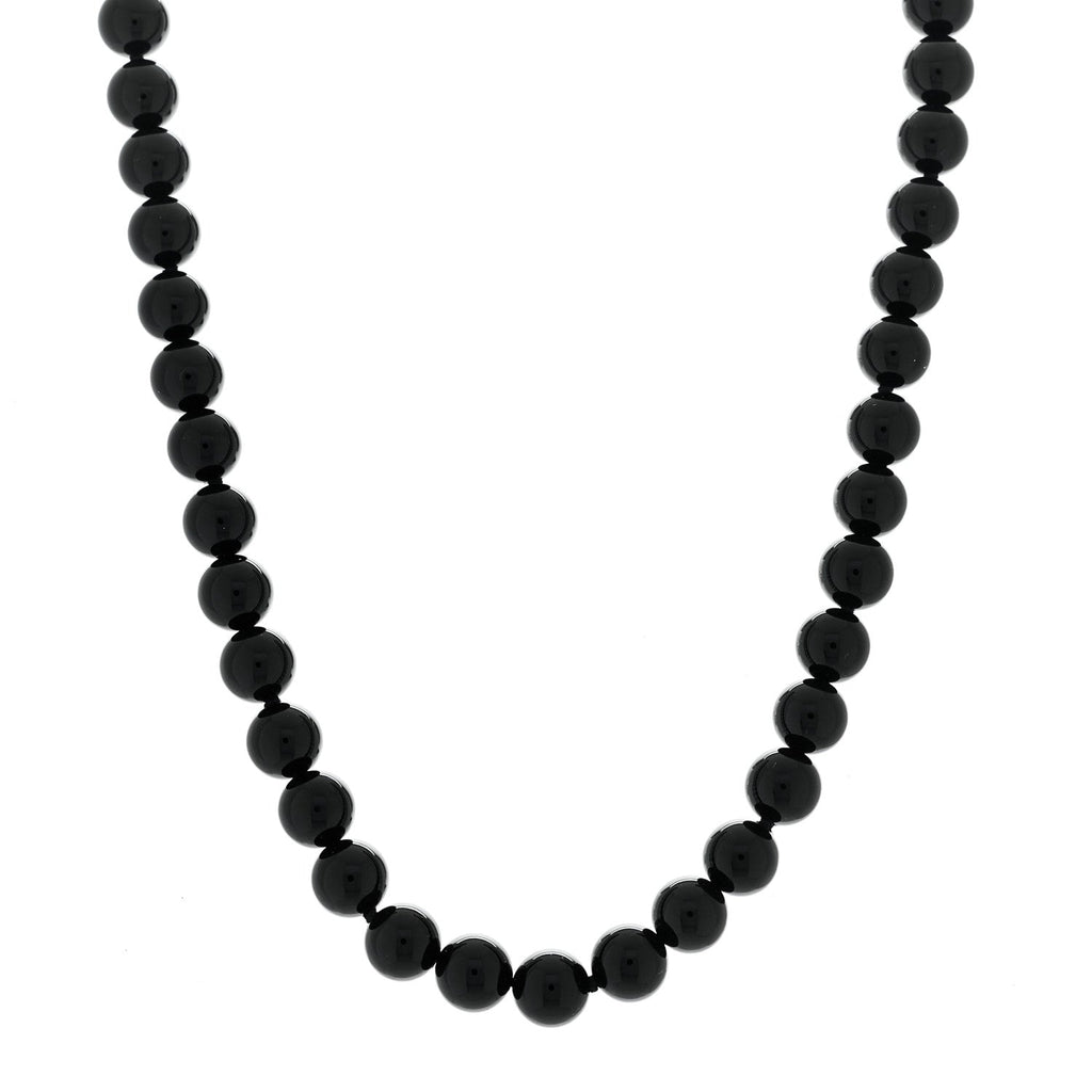 Sterling Silver Black Onyx Bead Toggle Necklace