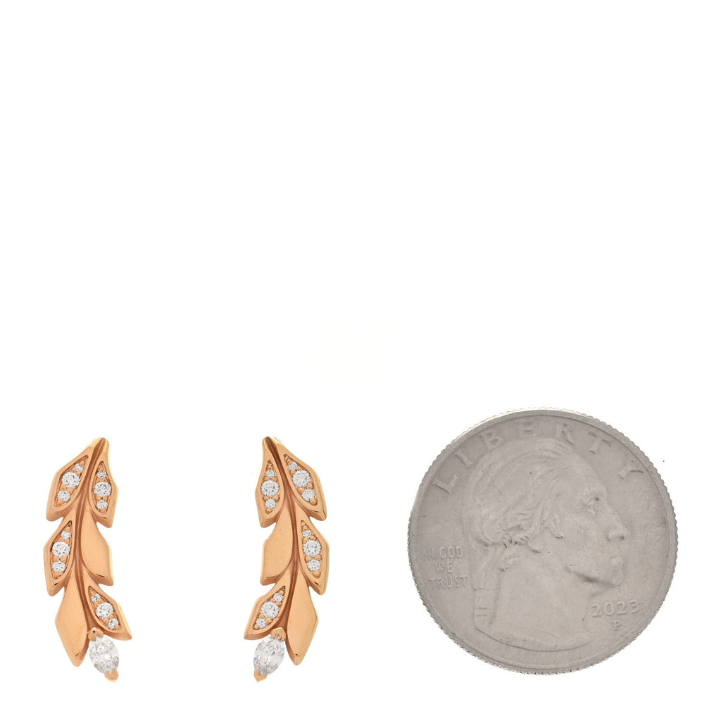 18K Rose Gold Diamond Victoria Vine Climber Earrings