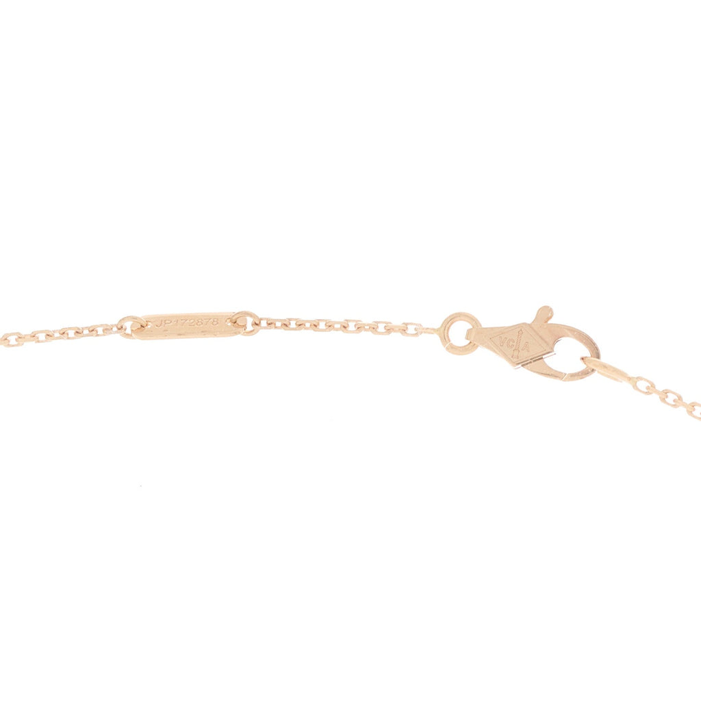 18k Rose Gold Carnelian Sweet Alhambra Heart Pendant Necklace