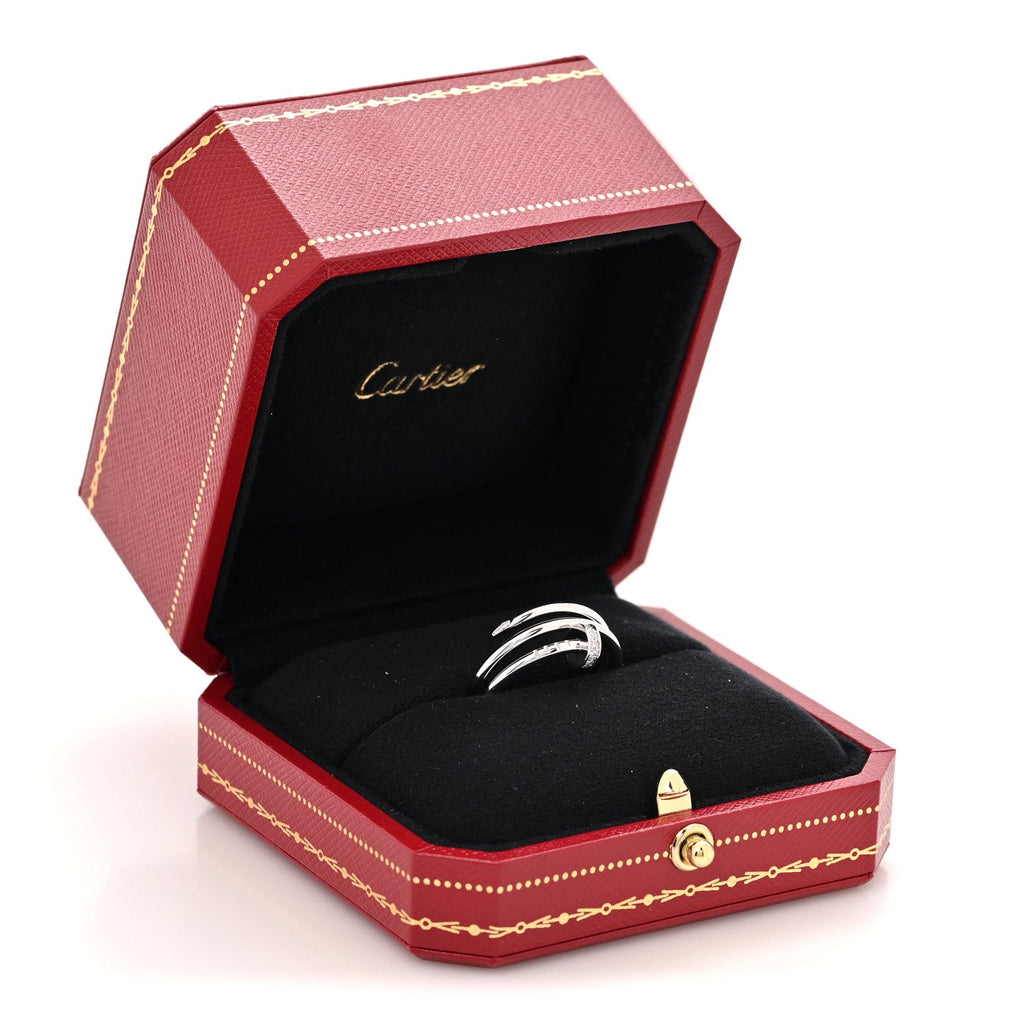 18K White Gold Diamond Double Wrap Juste Un Clou Ring 57 8