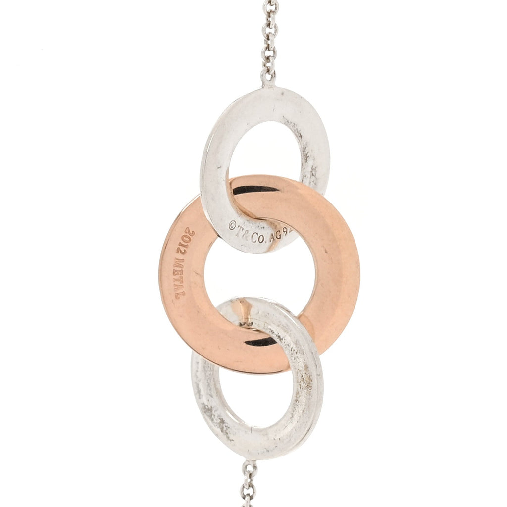 Sterling Silver Rubedo 1837 Interlocking Circles Long Necklace