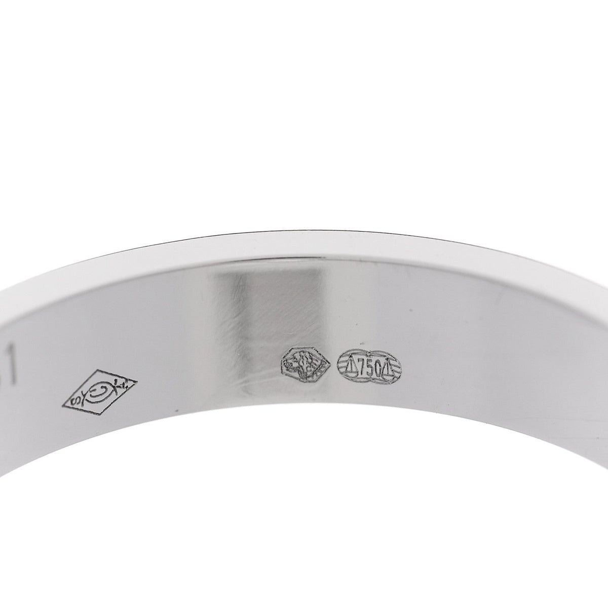 18K White Gold 3.5mm LOVE Wedding Band Ring 51 5.75