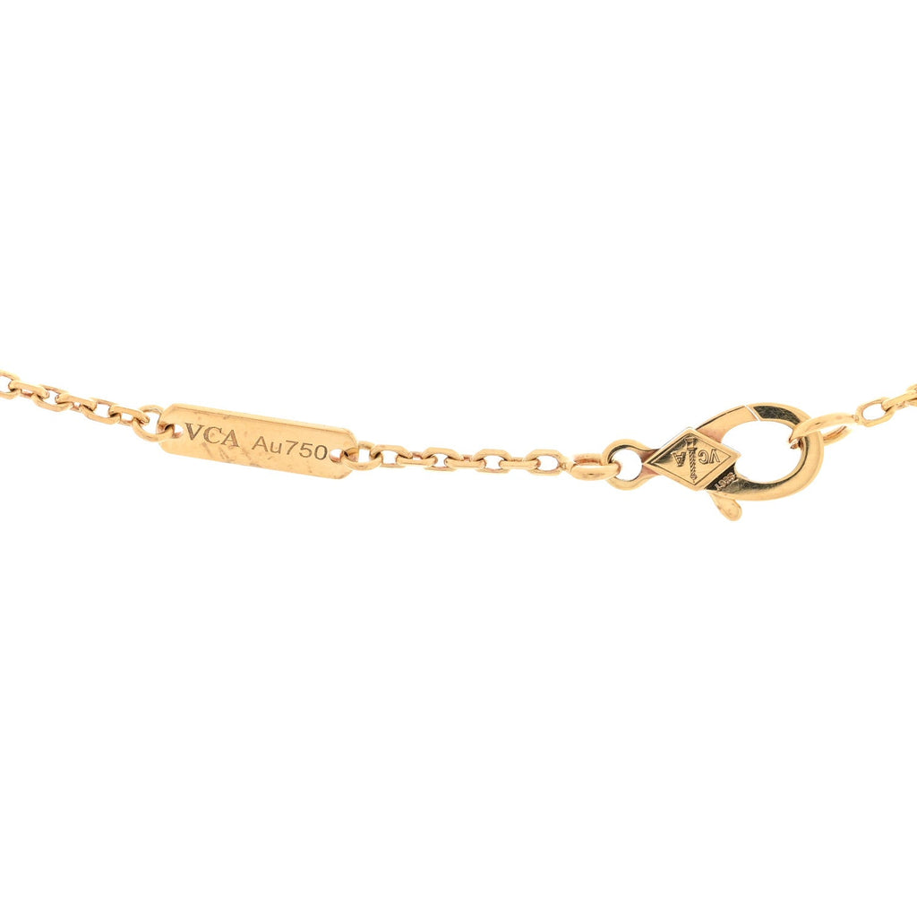 18K Yellow Gold Black Onyx Vintage Alhambra Pendant Necklace