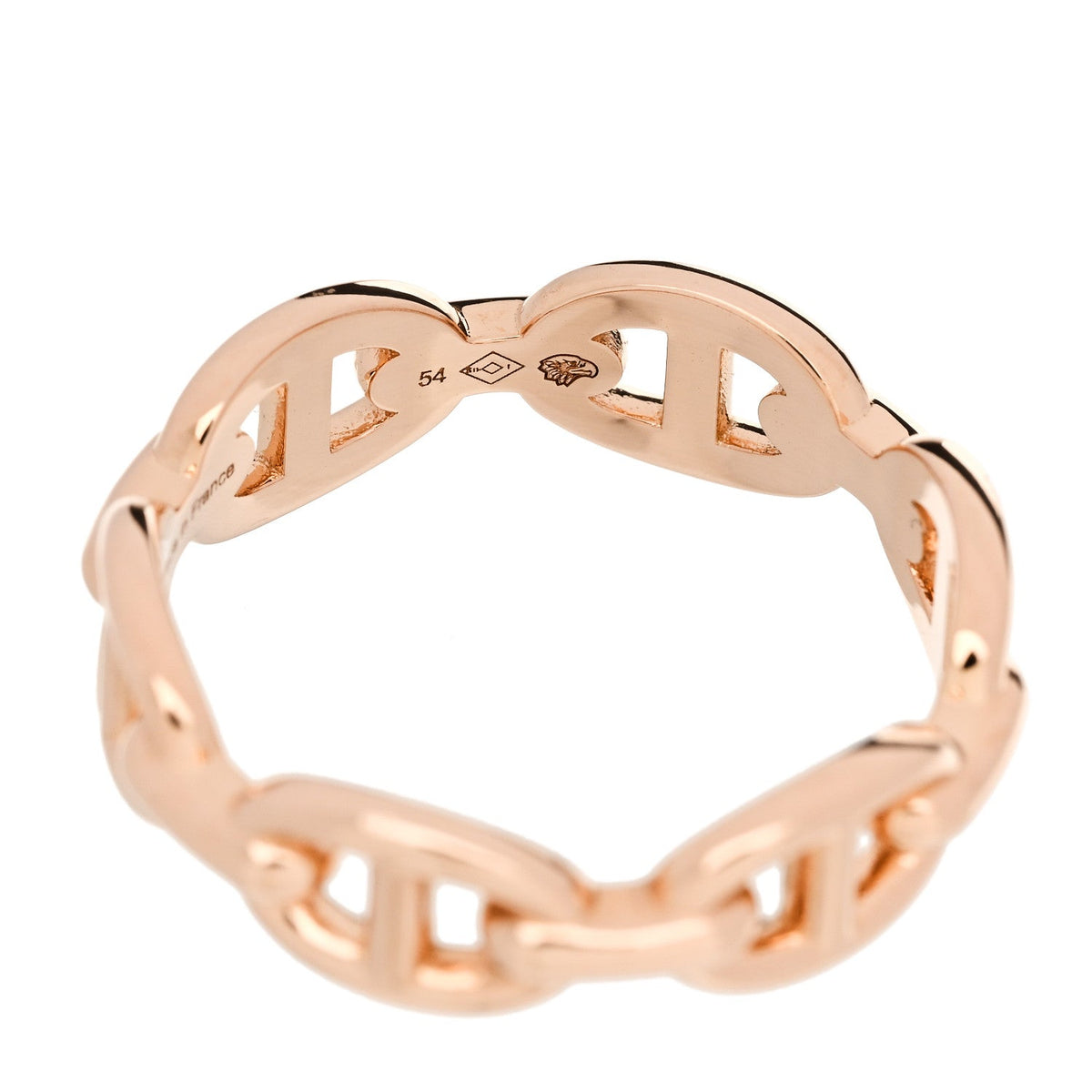 18K Rose Gold PM Chaine d'Ancre Enchainee Ring 54 6.75