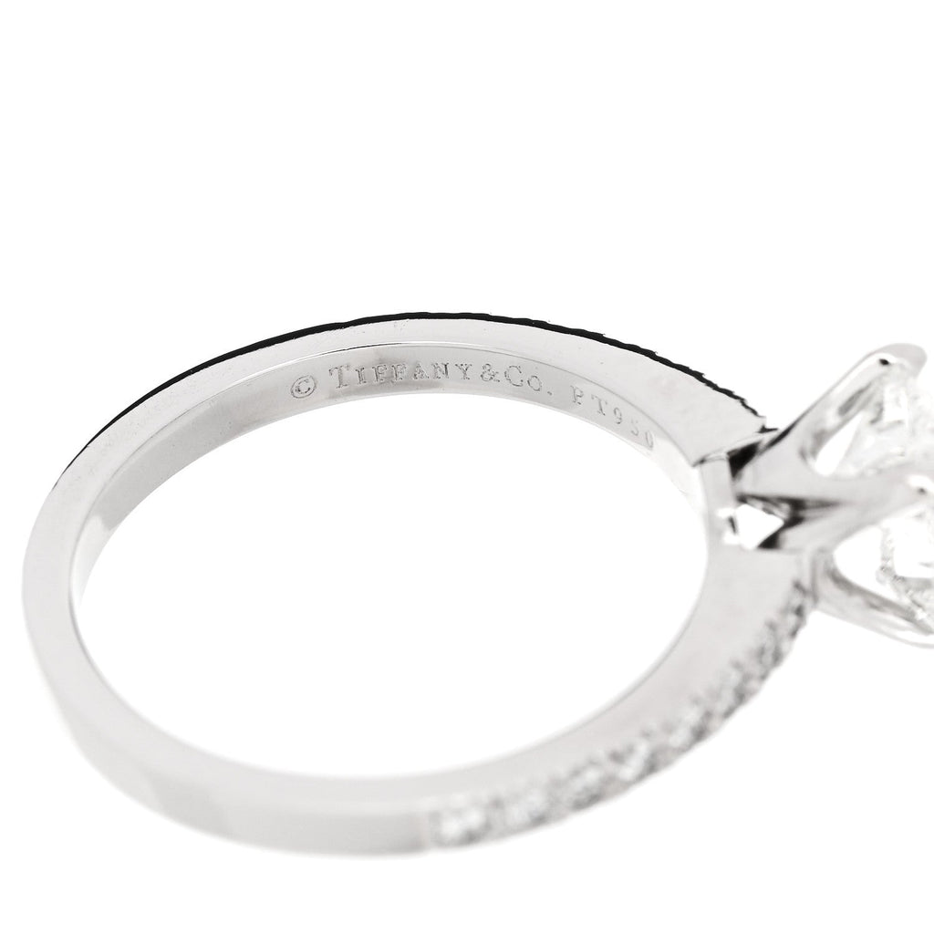 Platinum Diamond 1.11ct Novo Cushion Cut Engagement Ring 51 5.75
