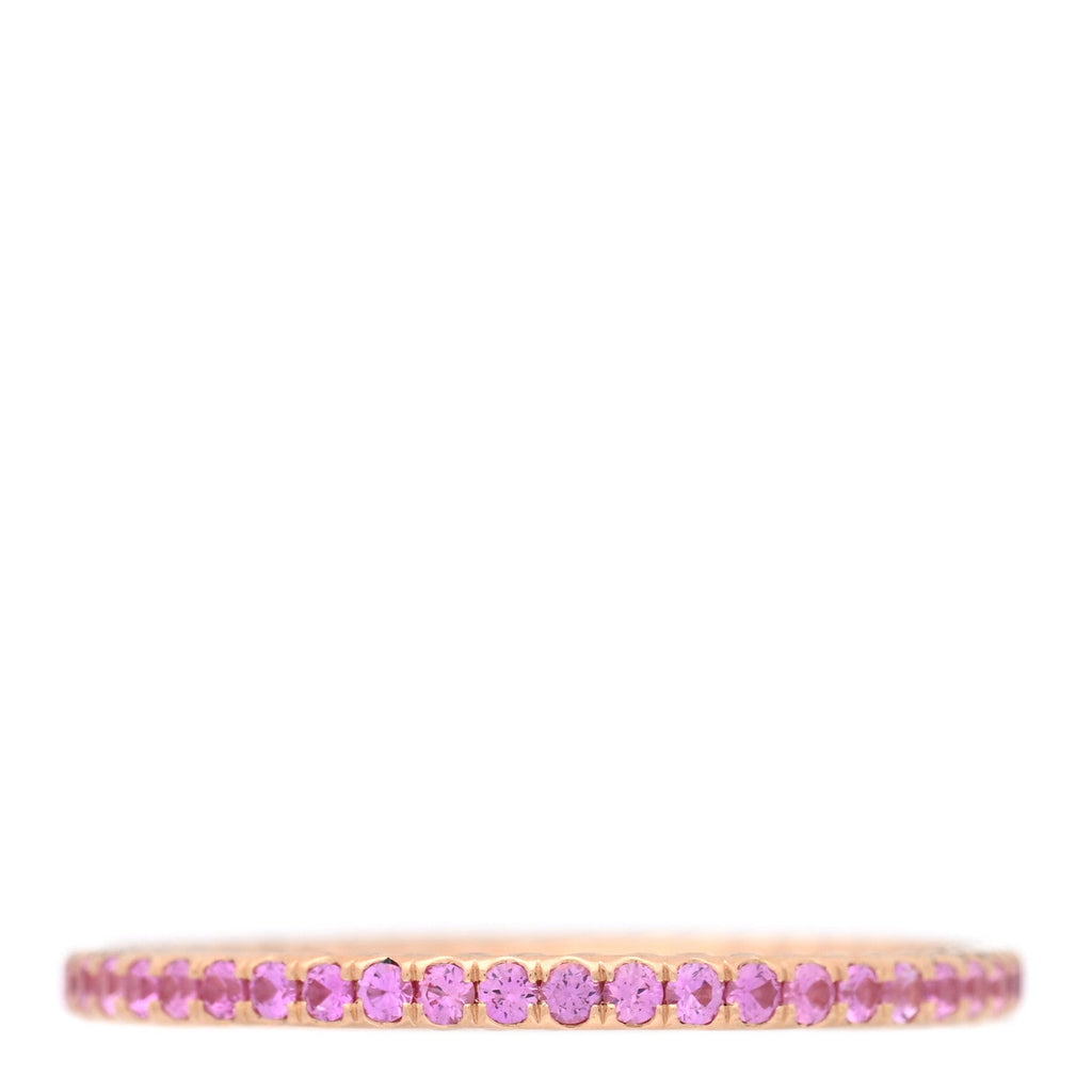 18K Rose Gold Pink Sapphire 1.85mm Eden Eternity Band Ring 66 11.5
