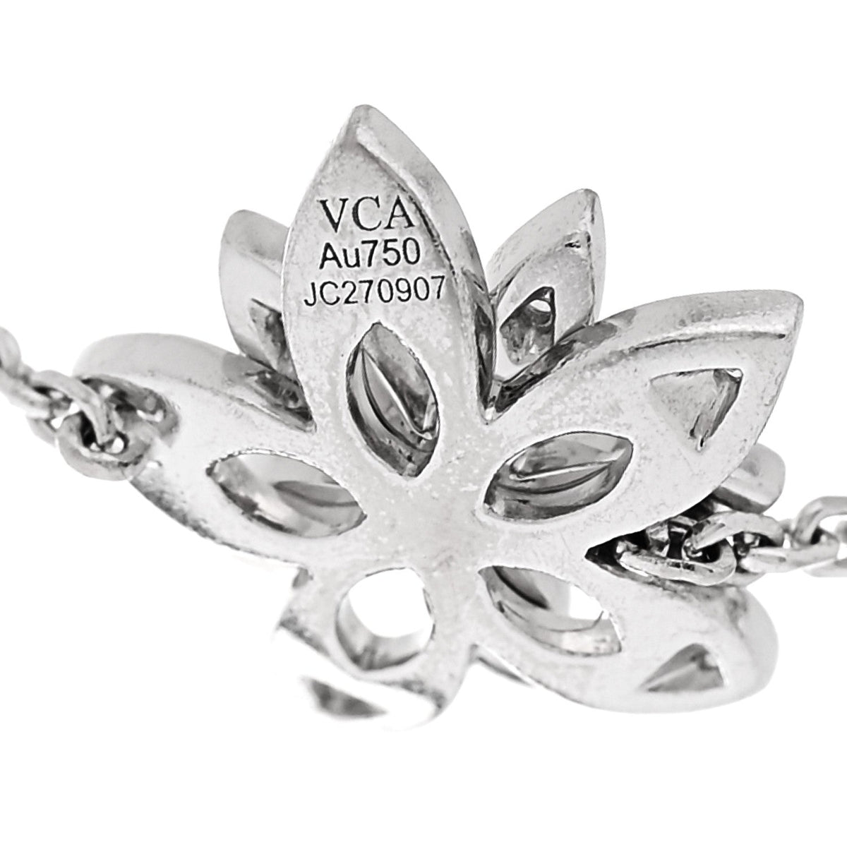 18K White Gold Diamond Mini Lotus Openwork Bracelet