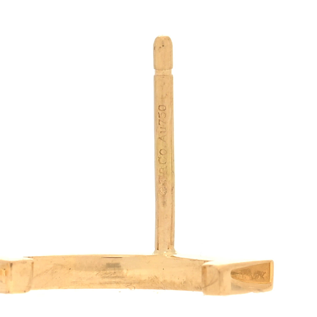 18K Yellow Gold T Smile Stud Earrings