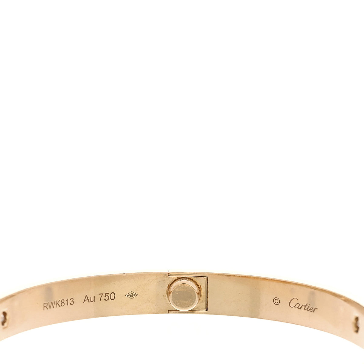 18K Yellow Gold 4 Diamond LOVE Bracelet 19