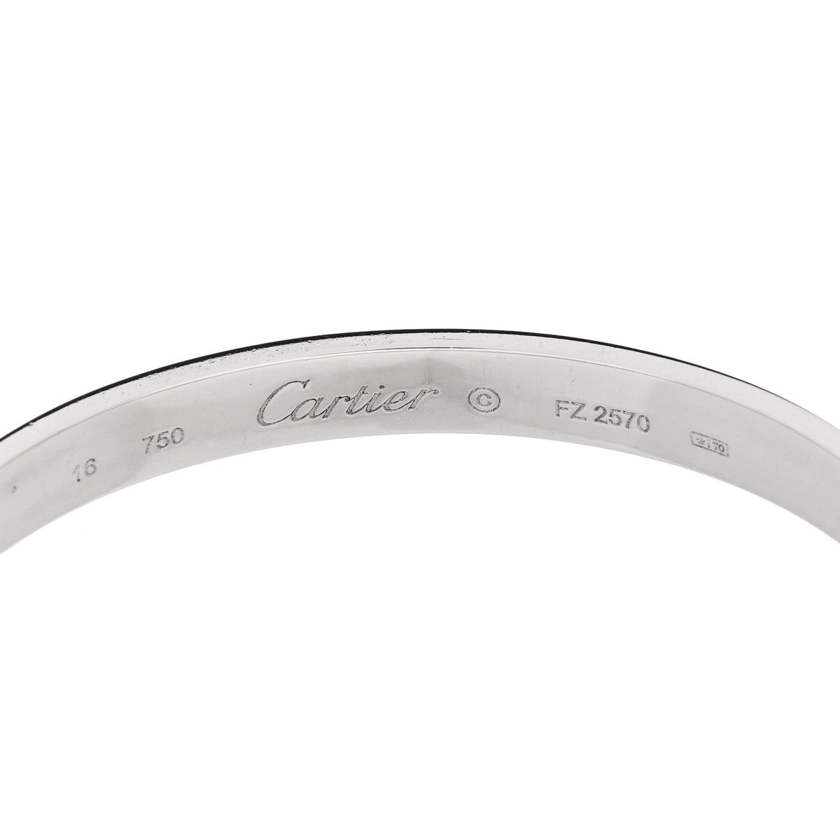 18K White Gold LOVE Bracelet 16