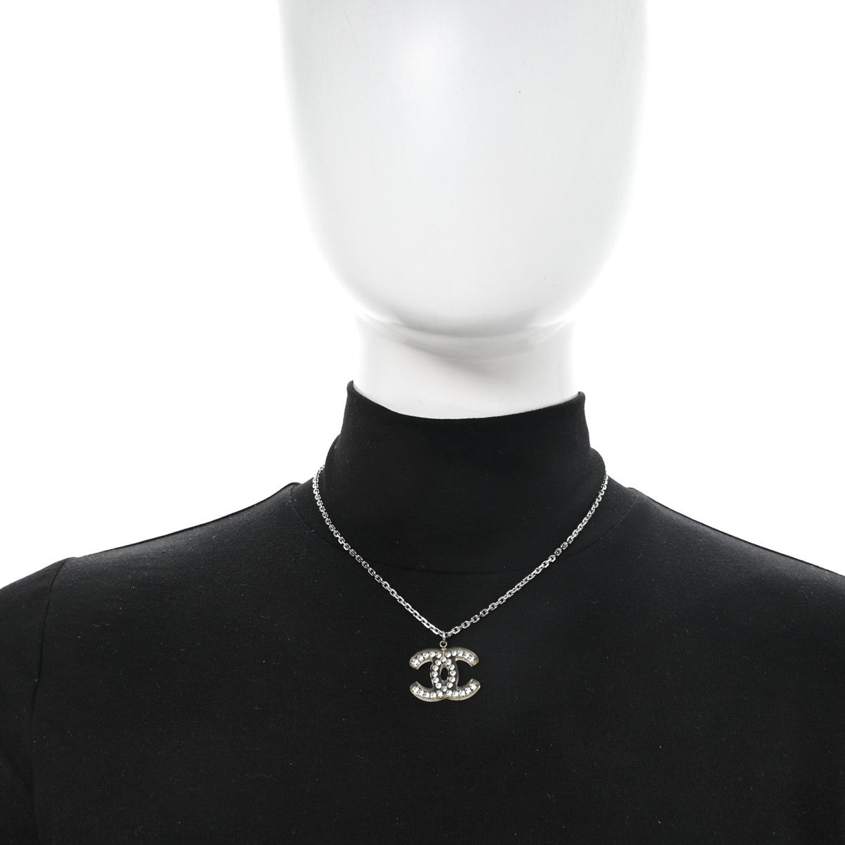 Crystal CC Necklace Silver