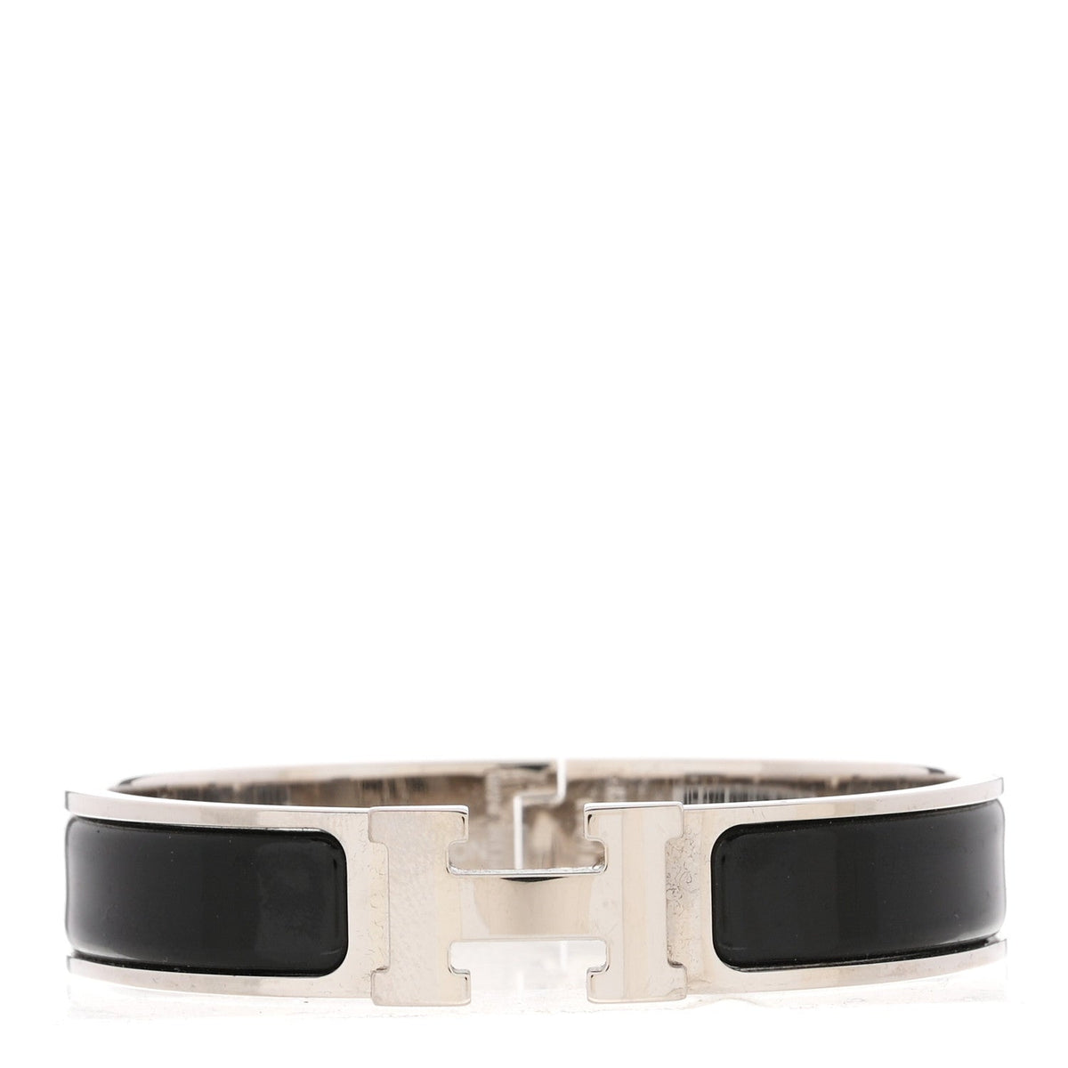 Enamel Narrow Clic Clac H Bracelet PM Black