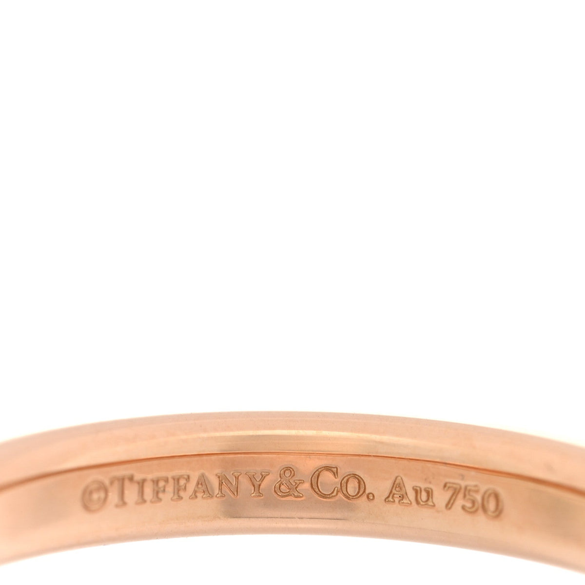 18K Rose Gold Diamond Logo Band Ring 53 6.25
