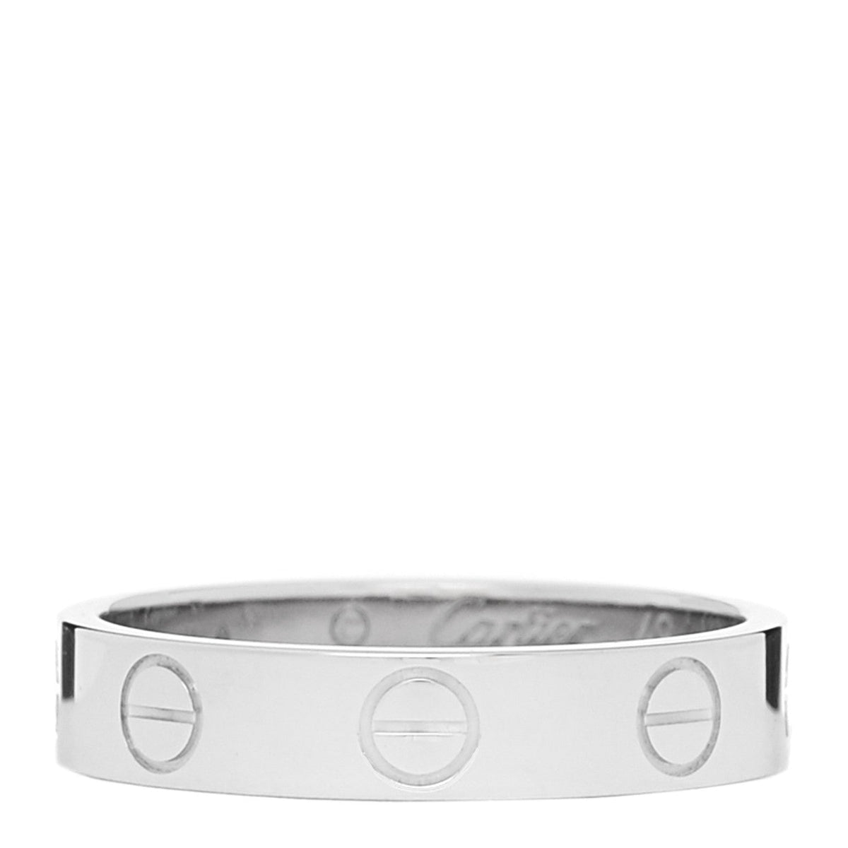18K White Gold 3.5mm LOVE Wedding Band Ring 49 4.75
