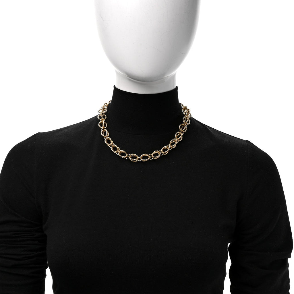 18K Yellow Gold Rope Circle Necklace