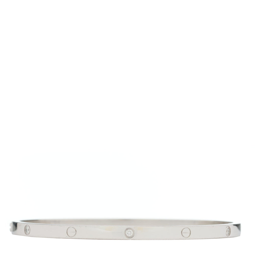 18K White Gold 6 Diamond Small LOVE Bracelet 18