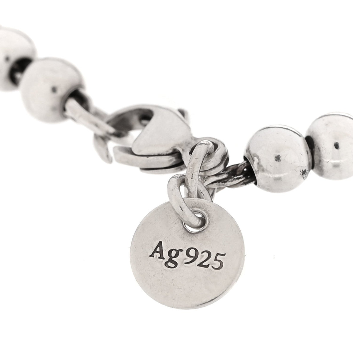 Sterling Silver Enamel 4mm Return To Tiffany Heart Tag Bead Bracelet Pink
