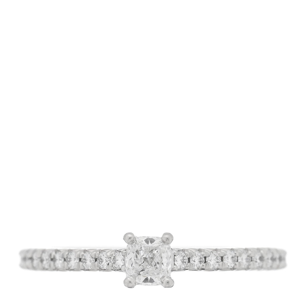 Platinum Diamond .20ct Novo Cushion Cut Engagement Ring 51 5.75