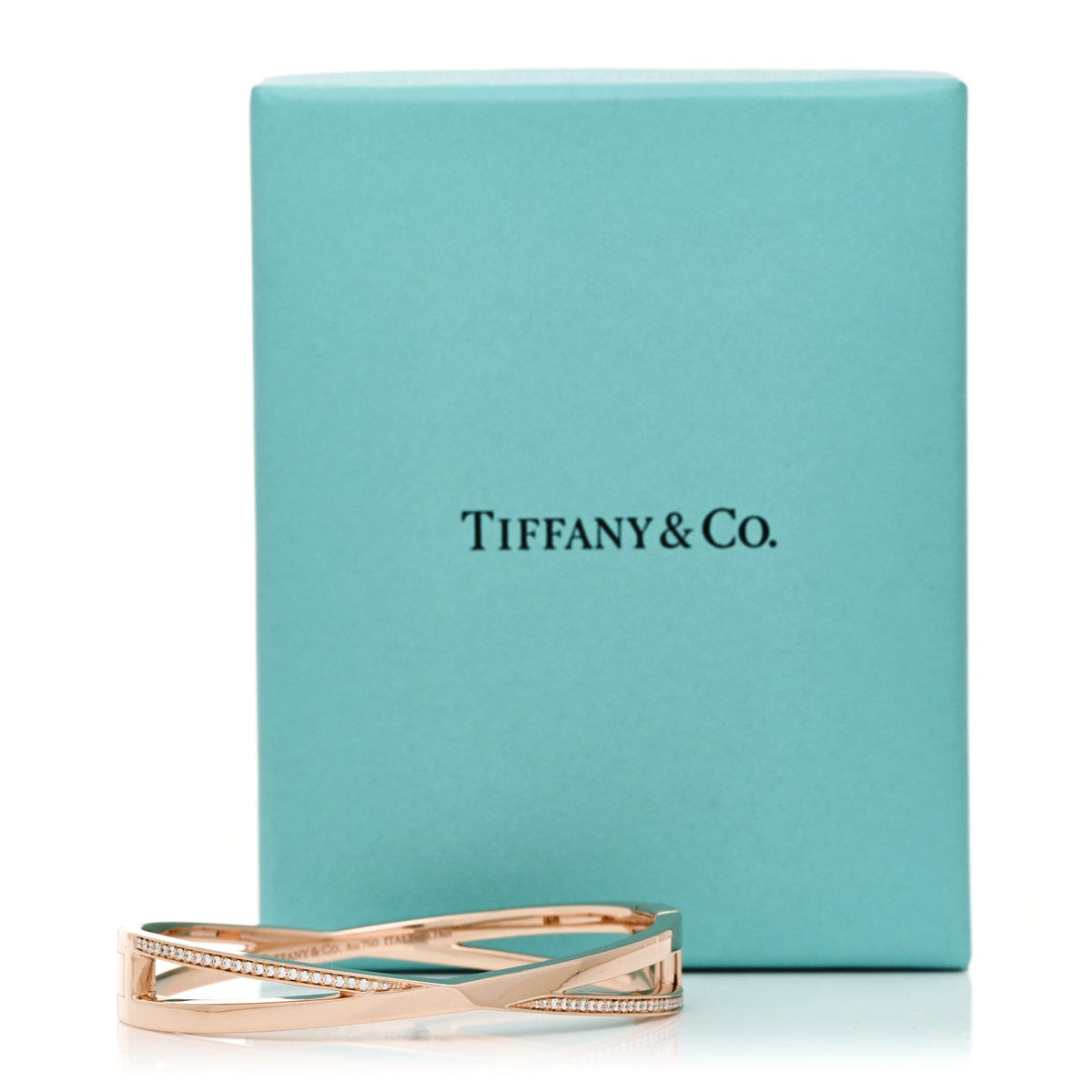 18K Rose Gold Diamond Atlas X Narrow Hinged Bangle Bracelet