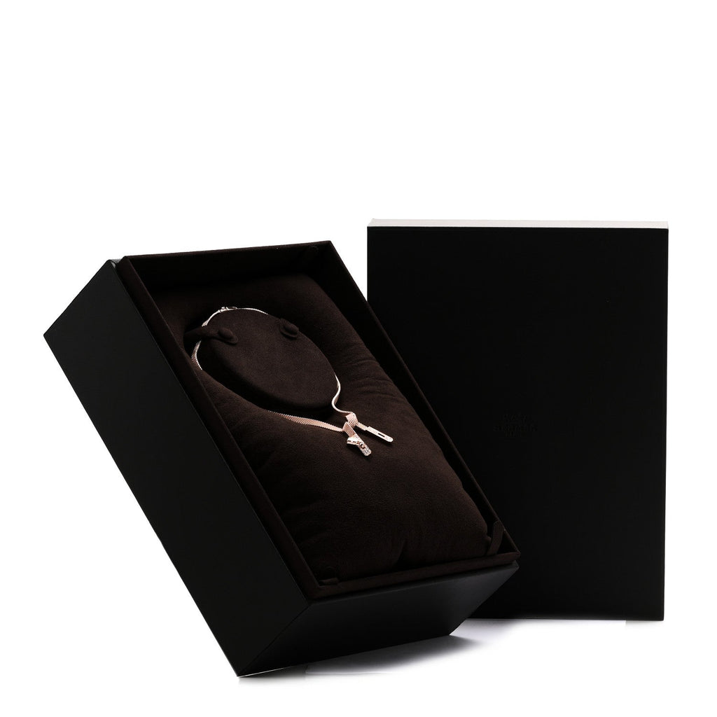 18K Rose Gold Diamond Kelly Gavroche Necklace XS