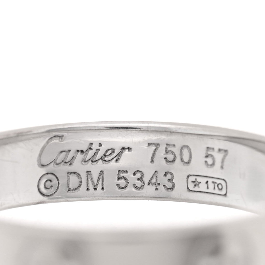 18K White Gold 3.5mm LOVE Wedding Band Ring 54 7