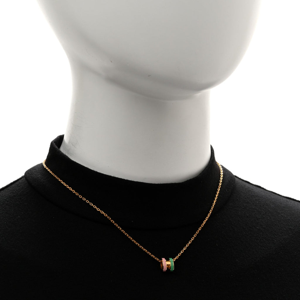 Lacquered Gold Mini Pop H Rocabar Pendant Necklace Malabar