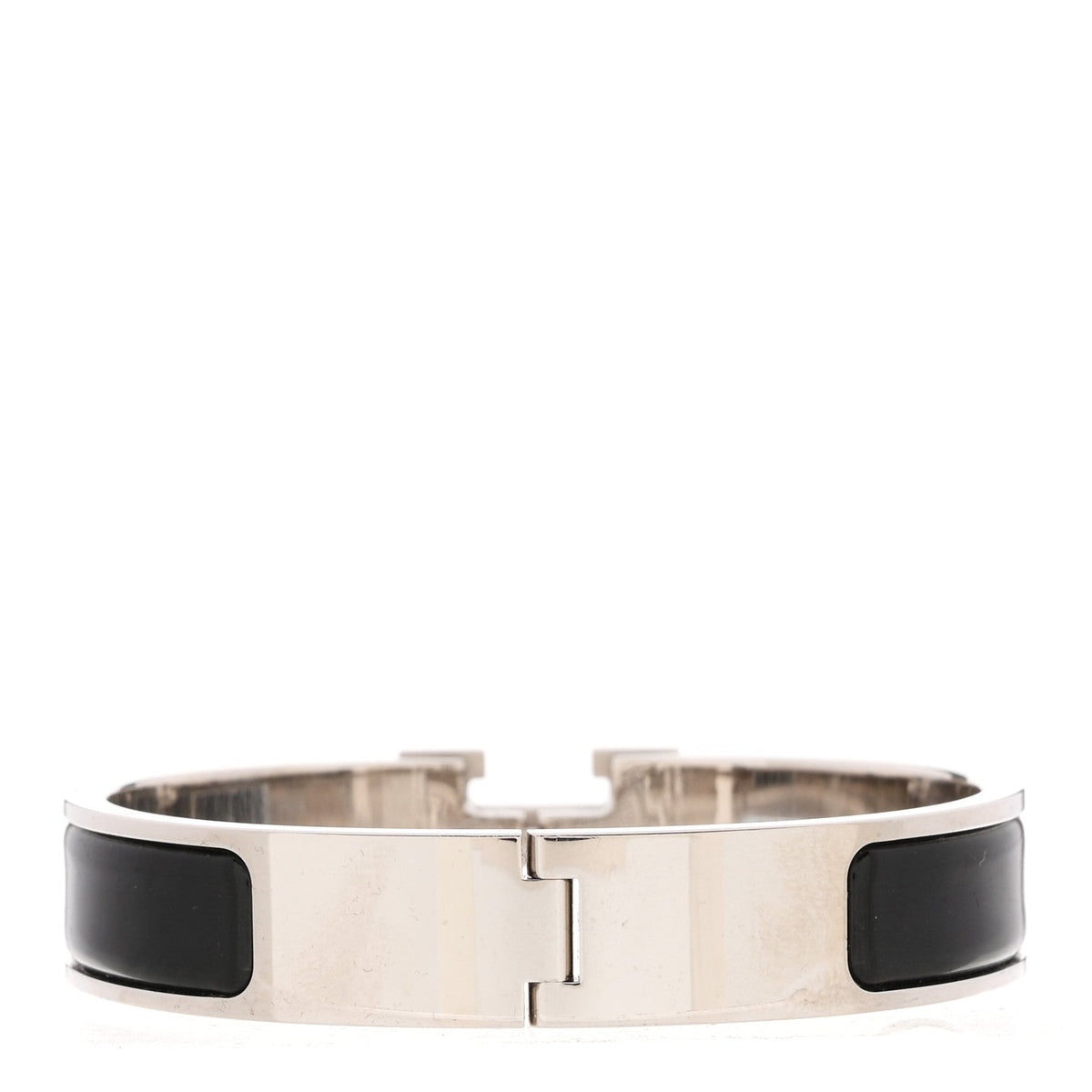 Enamel Narrow Clic Clac H Bracelet PM Black