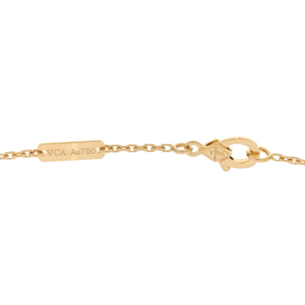18K Yellow Gold Guilloche Vintage Alhambra Pendant Necklace