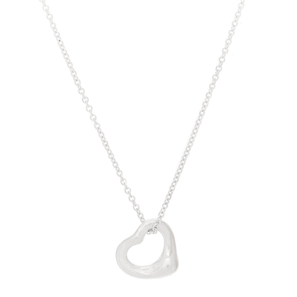 Sterling Silver 11mm Elsa Peretti Open Heart Pendant Necklace