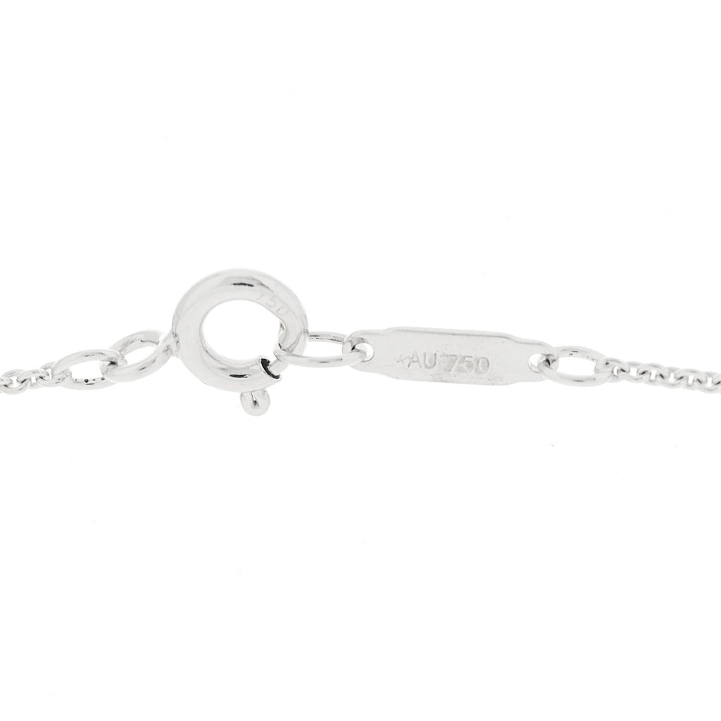 18K White Gold Diamond Metro Round Pendant Necklace