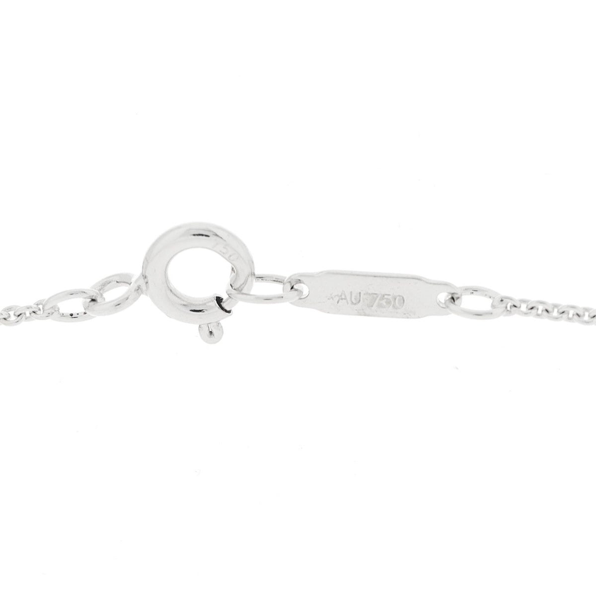 18K White Gold Diamond Metro Round Pendant Necklace